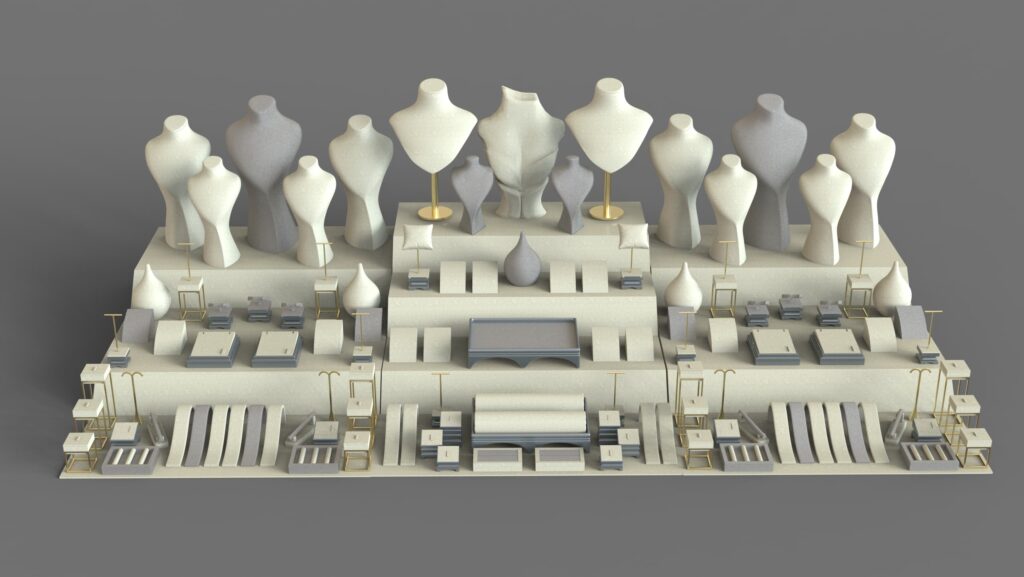 مانکن و دکوراسیون ویترین طلا فروشی (12)