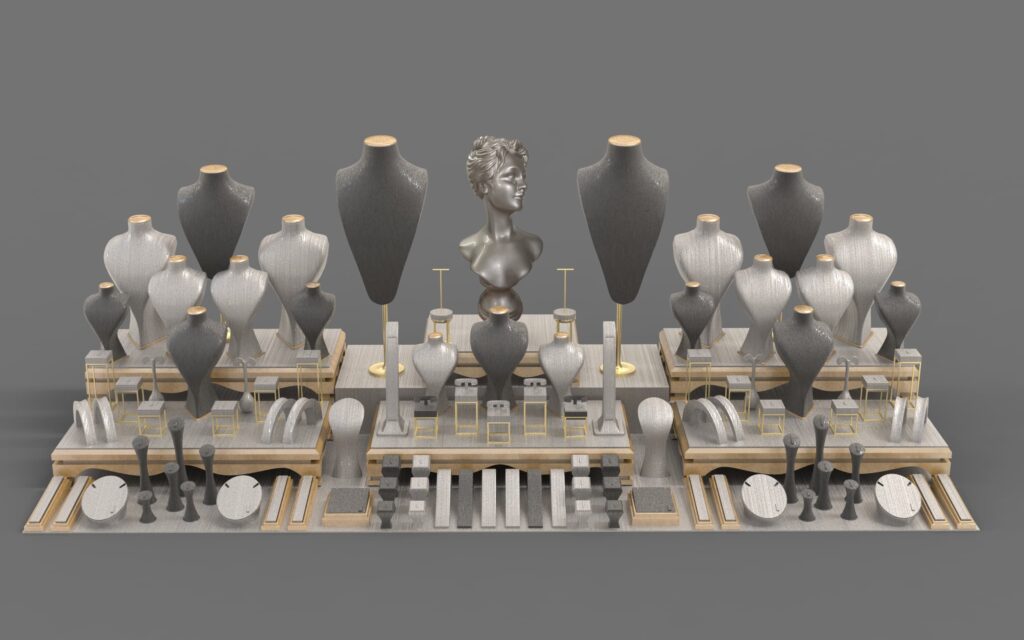 مانکن و دکوراسیون ویترین طلا فروشی (3)