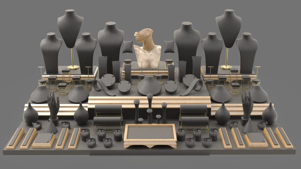 مانکن و دکوراسیون ویترین طلا فروشی (7)